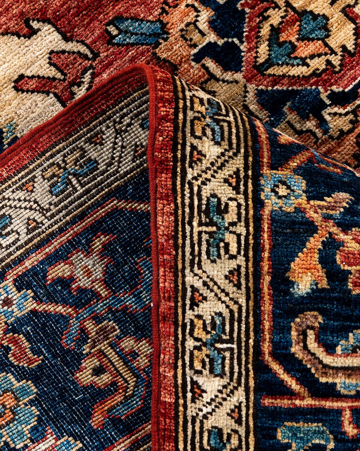 XXIe siècle et contemporain Tapis traditionnel Serapi noué à la main rouge de 6' 3