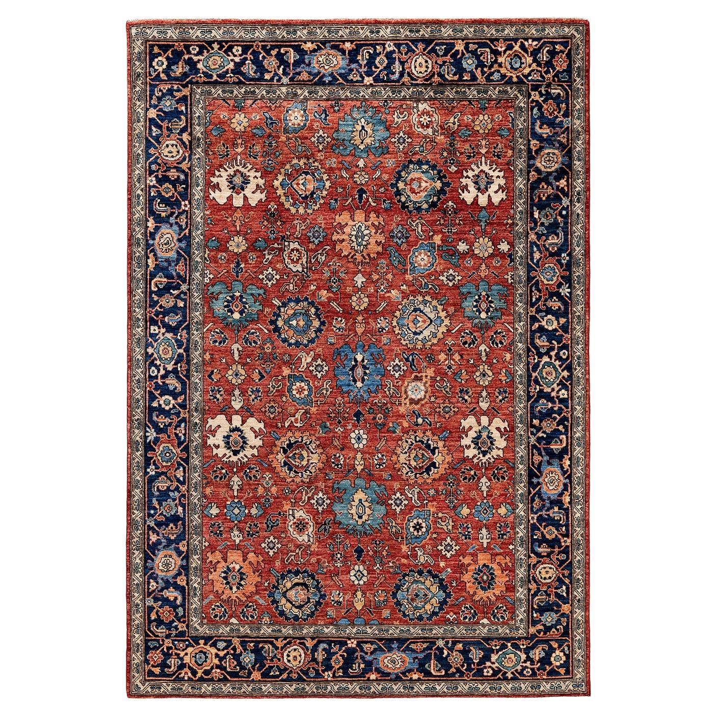 Traditional Serapi Hand Knotted Wool Red Area Rug 6' 3" x 9' 2"