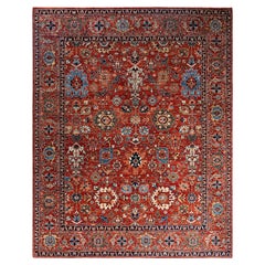 Traditional Serapi Hand Knotted Wool Red Area Rug 7' 11" x 9' 10"