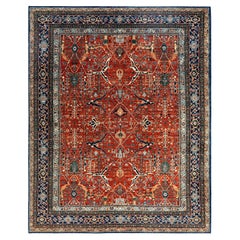 Traditional Serapi Hand Knotted Wool Red Area Rug 7
 11" x 9
 11"