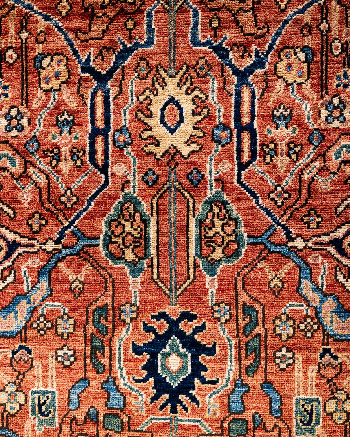 Pakistanais Tapis traditionnel Serapi noué à la main rouge de 8' 1