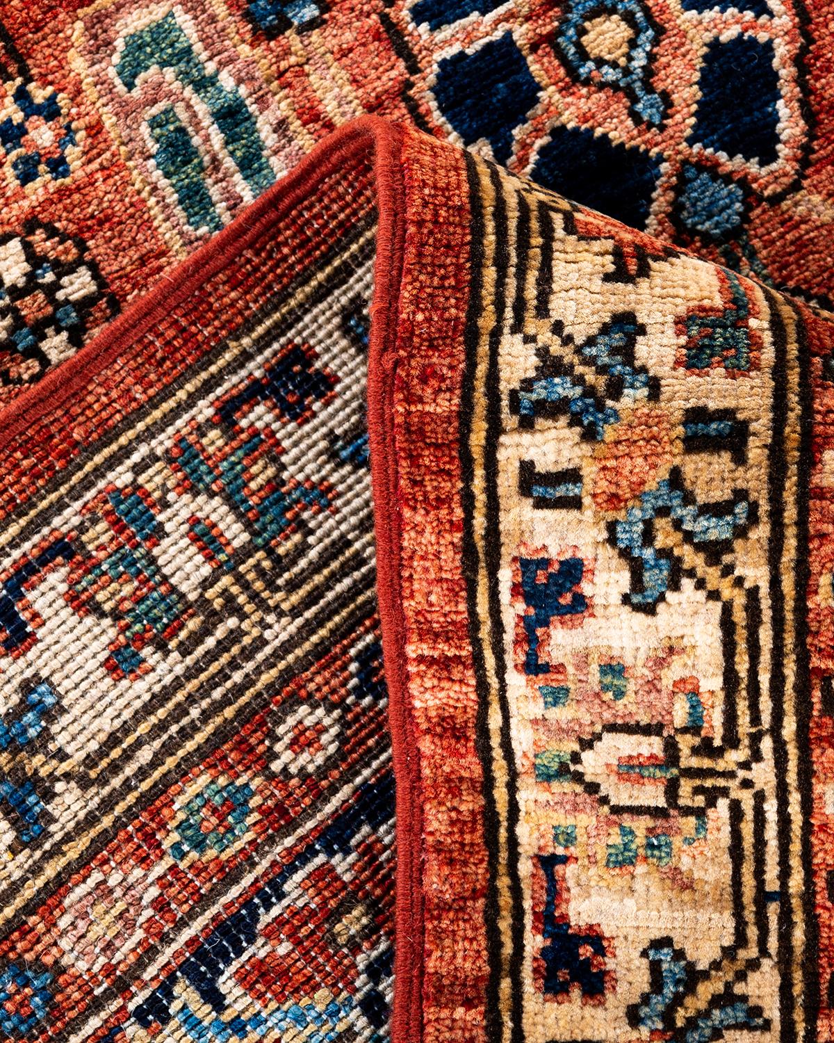 XXIe siècle et contemporain Tapis traditionnel Serapi noué à la main rouge de 8' 1