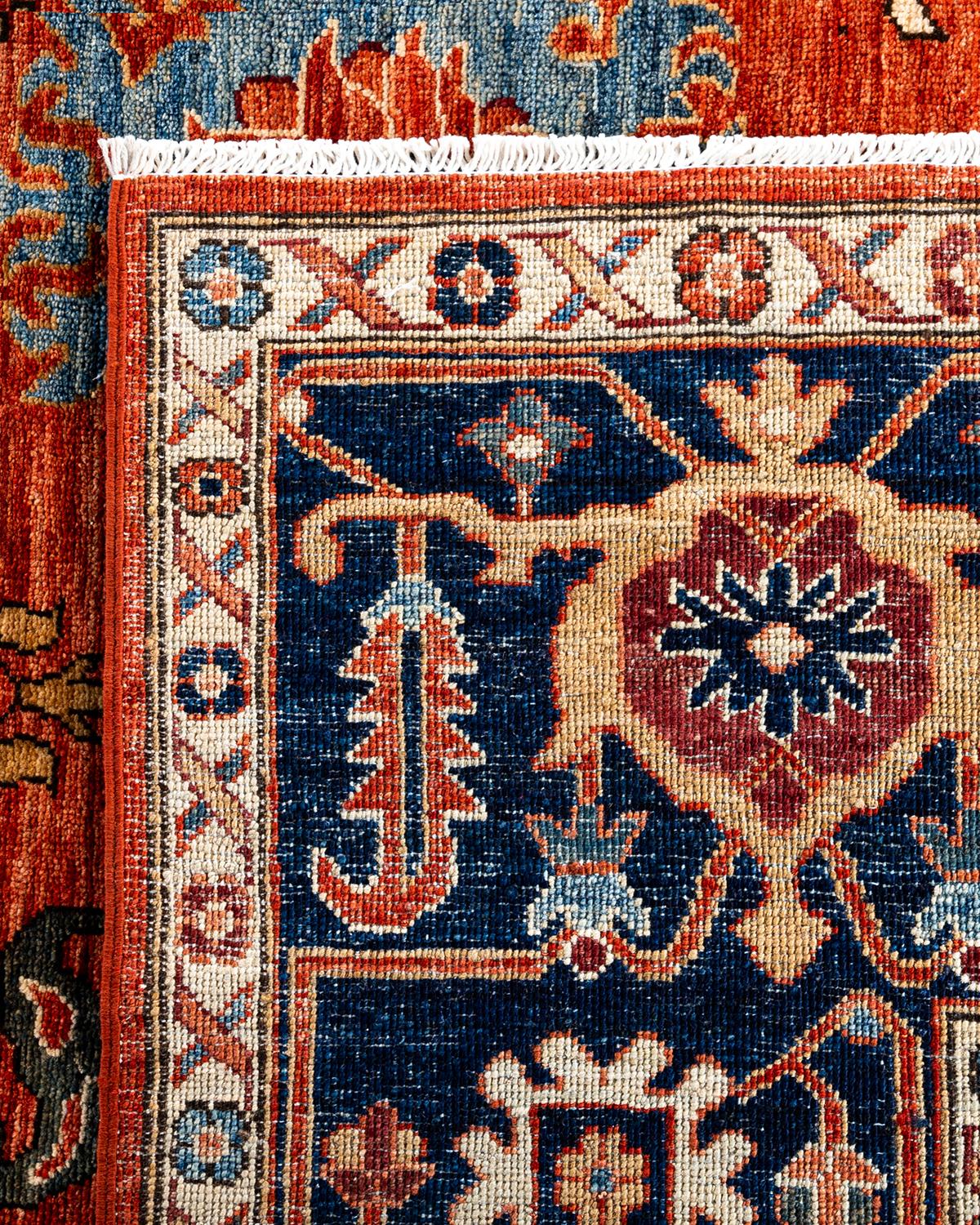 XXIe siècle et contemporain Tapis traditionnel Serapi noué à la main rouge de 8' 1