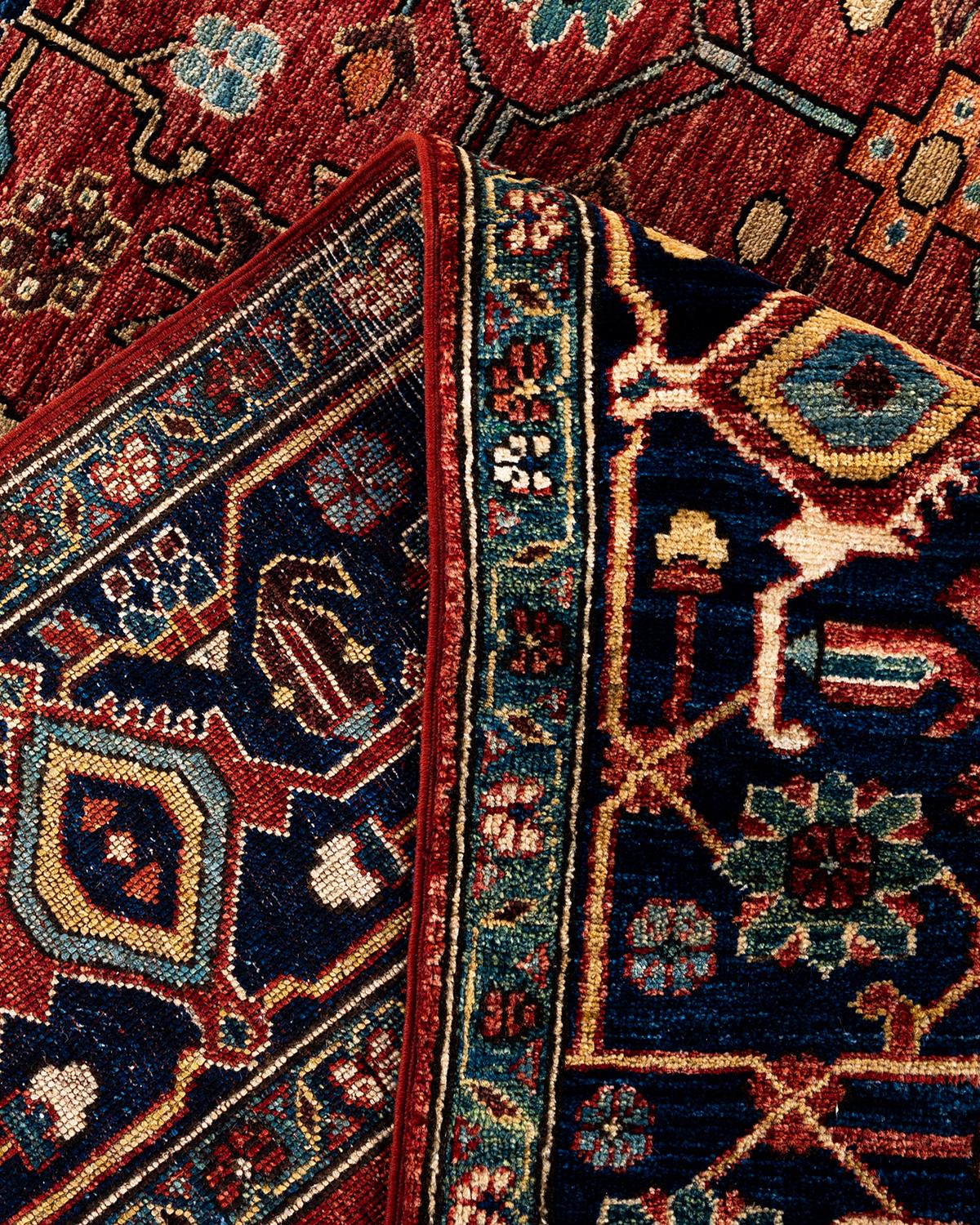 Traditioneller handgeknüpfter roter Serapi-Teppich aus Wolle 8' 1