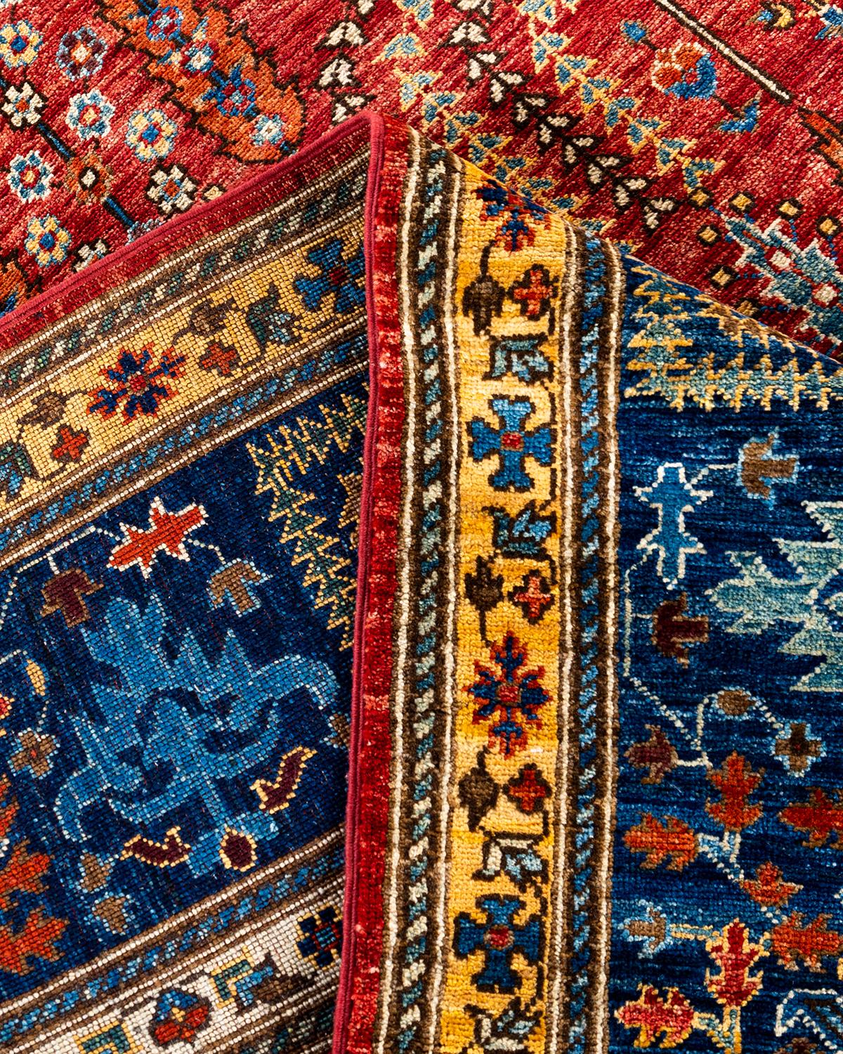 XXIe siècle et contemporain Tapis traditionnel Serapi noué à la main rouge de 8' 11