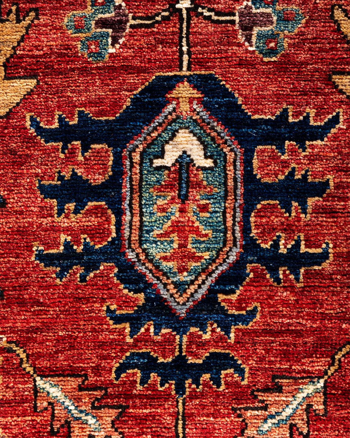 Pakistani Traditional Serapi Hand Knotted Wool Red Area Rug 8' 2