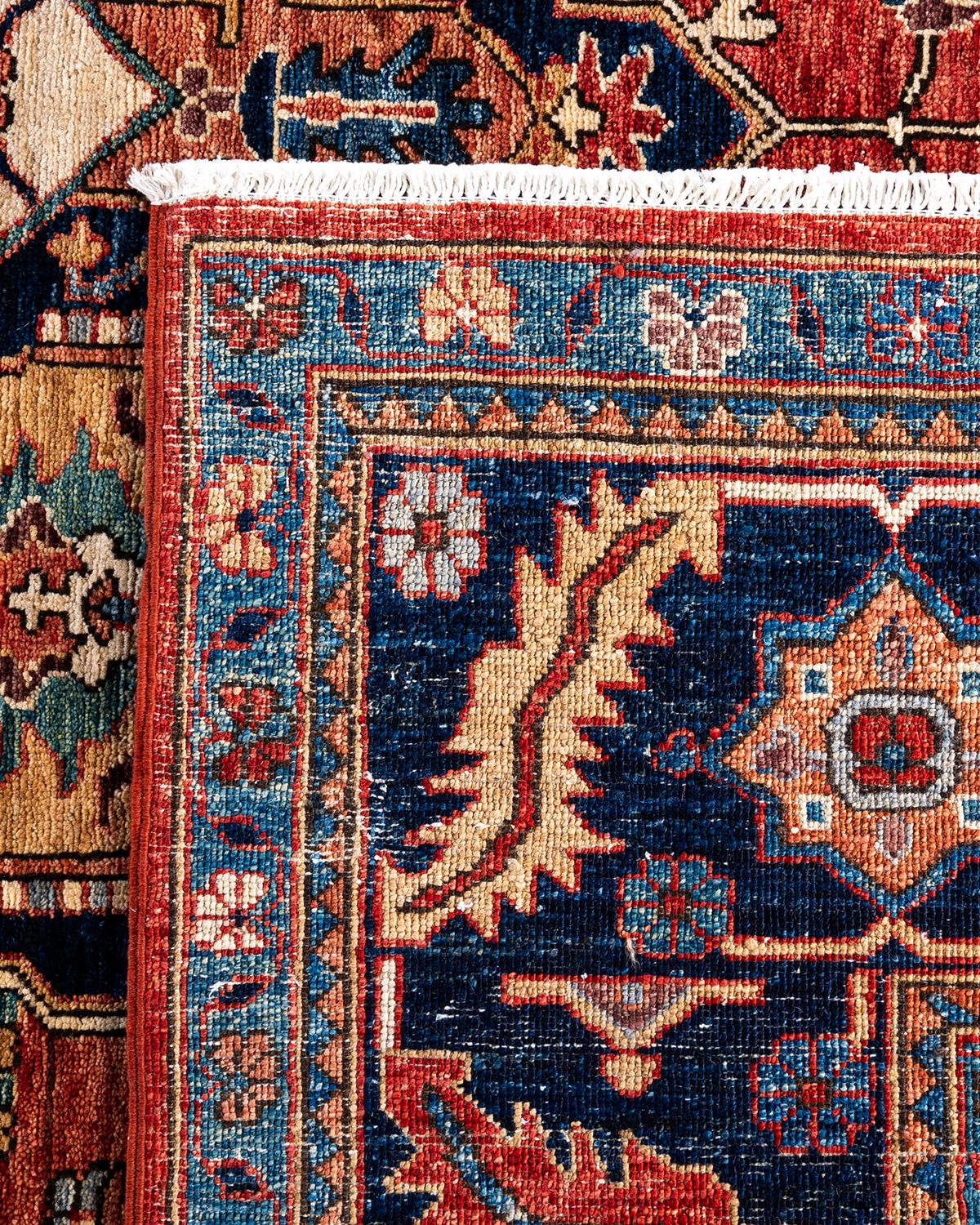 Contemporary Traditional Serapi Hand Knotted Wool Red Area Rug 8' 2