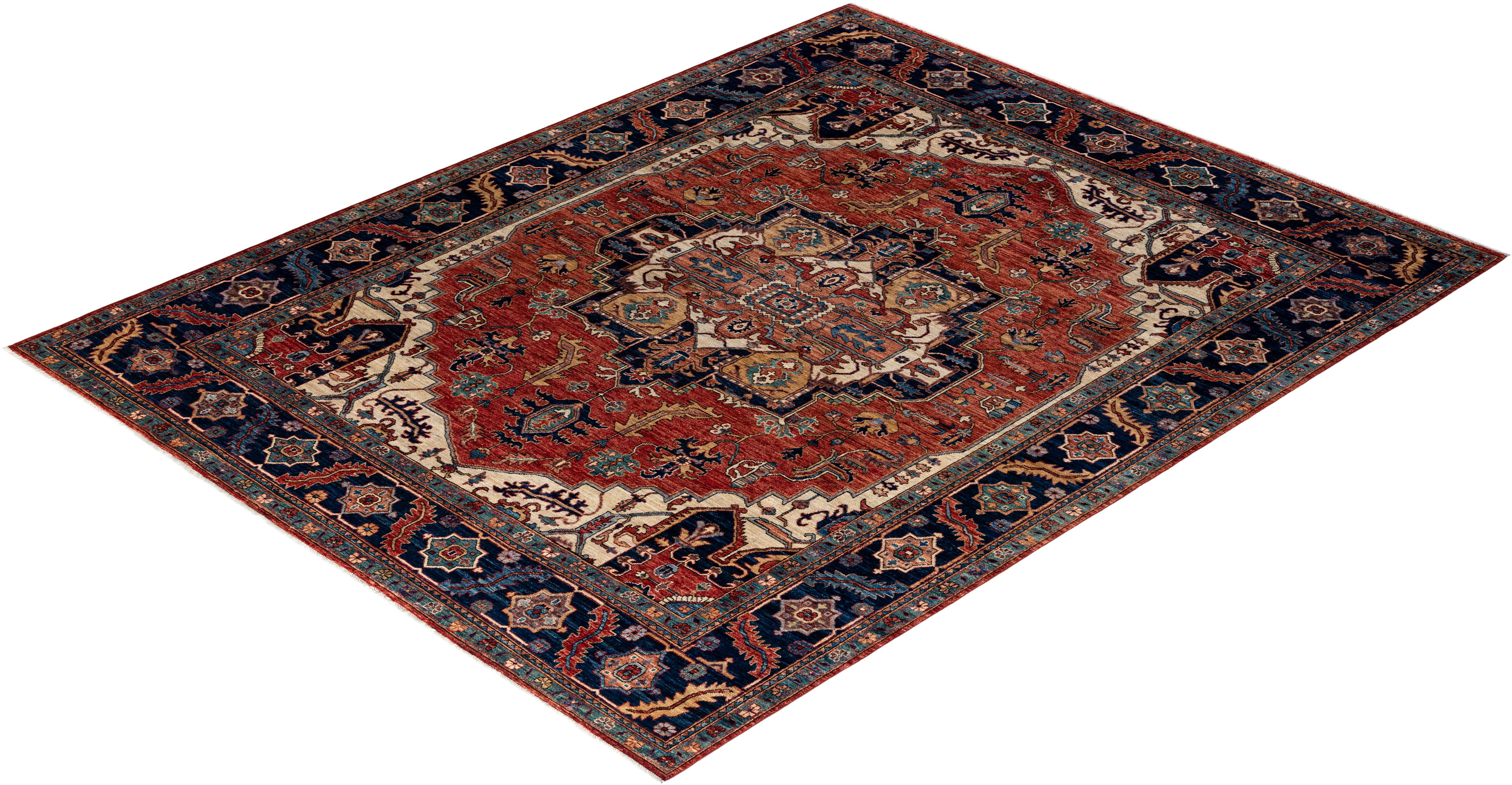 Traditional Serapi Hand Knotted Wool Red Area Rug 8' 2