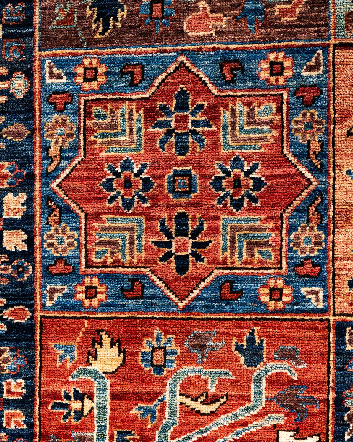 Pakistanais Tapis traditionnel Serapi noué à la main rouge de 8' 2