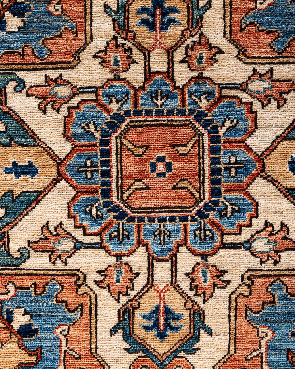 Pakistani Traditional Serapi Hand Knotted Wool Red Area Rug 8' 2