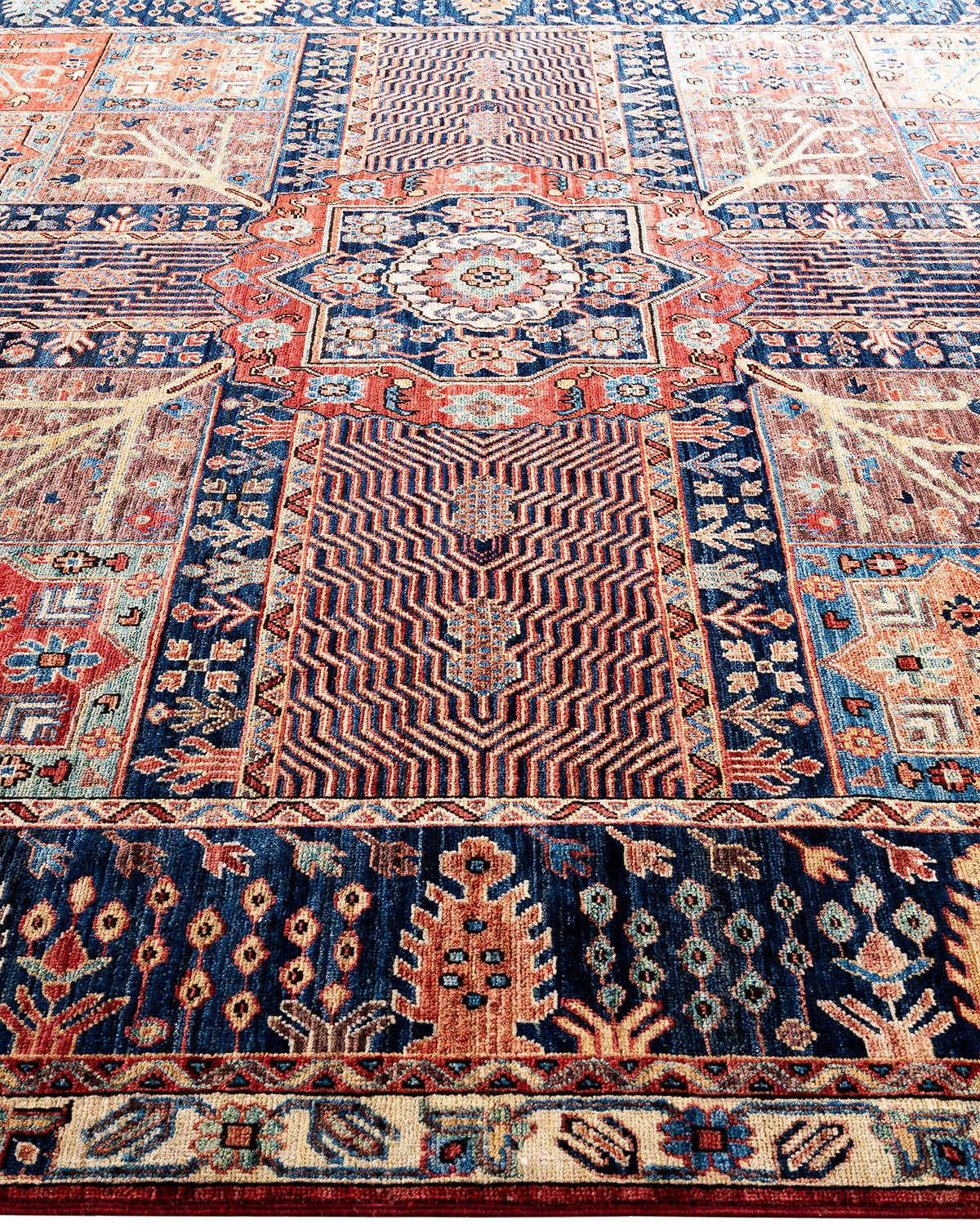 Tapis traditionnel Serapi noué à la main rouge de 8' 2