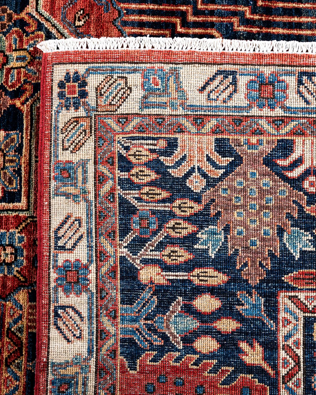 XXIe siècle et contemporain Tapis traditionnel Serapi noué à la main rouge de 8' 2
