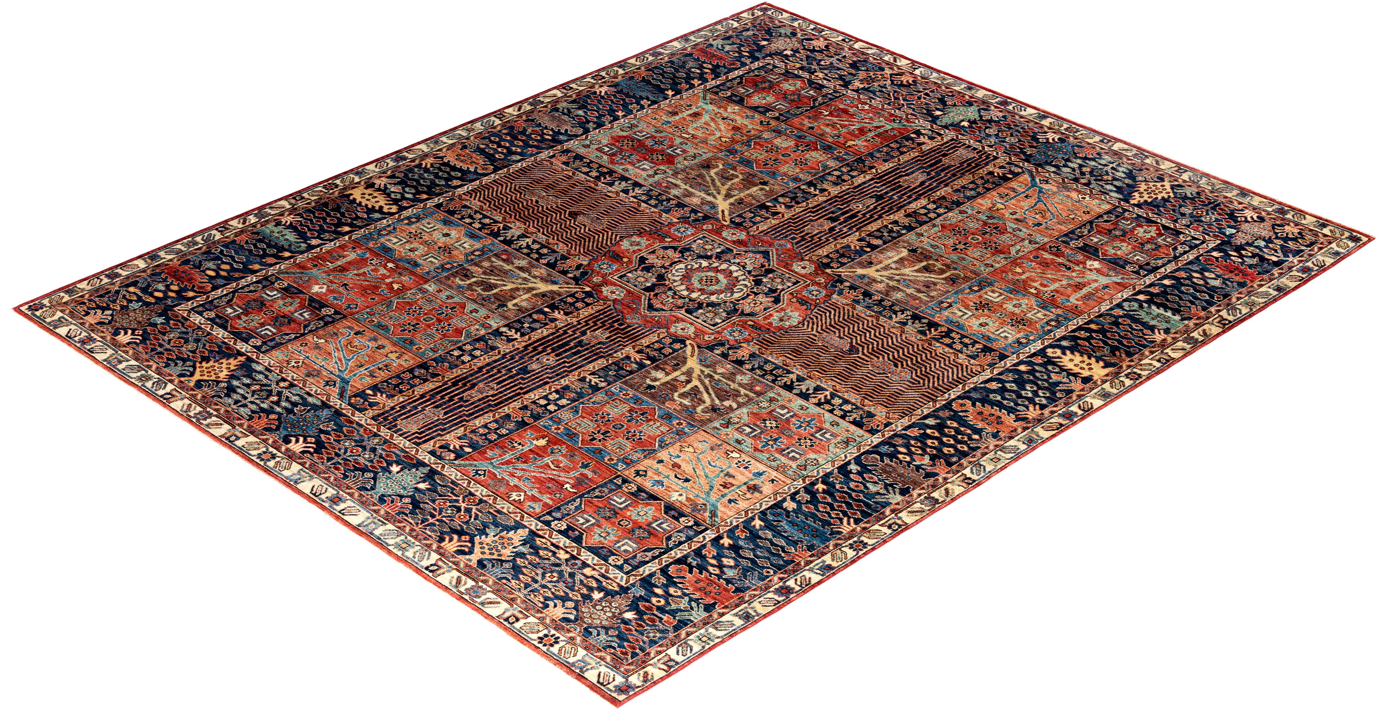 Tapis traditionnel Serapi noué à la main rouge de 8' 2