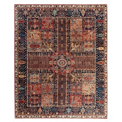 Tapis traditionnel Serapi noué à la main rouge de 8' 2" x 9' 11"