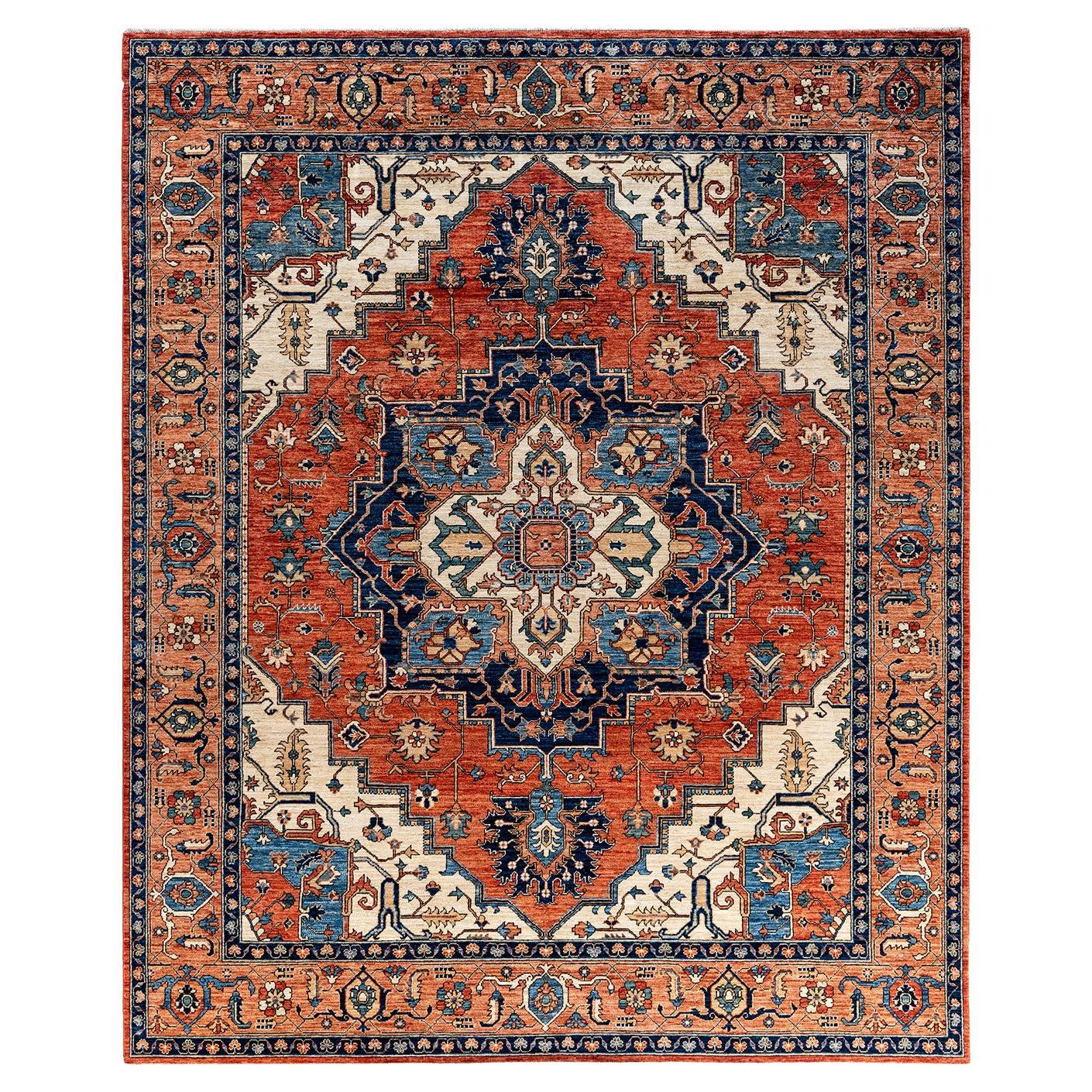 Traditional Serapi Hand Knotted Wool Red Area Rug 8' 2" x 9' 11"