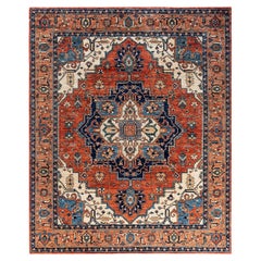 Traditional Serapi Hand Knotted Wool Red Area Rug 8' 2" x 9' 11"