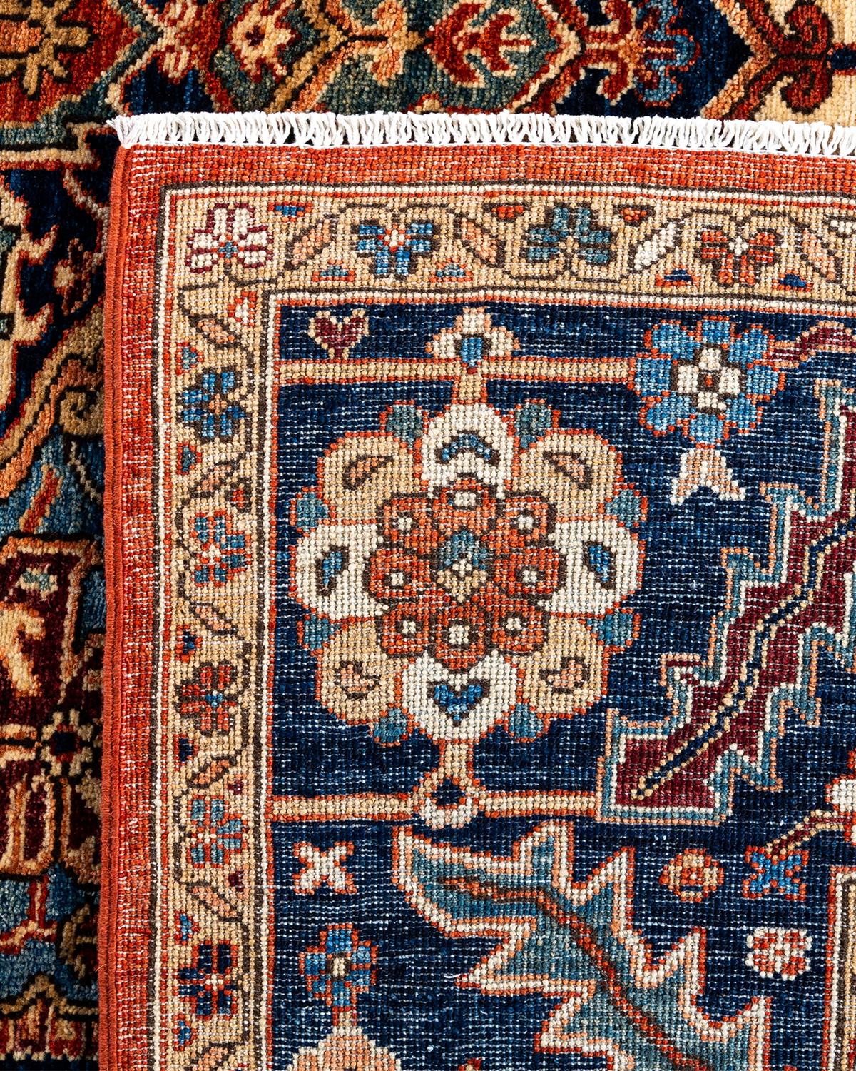 XXIe siècle et contemporain Tapis traditionnel Serapi noué à la main rouge de 8' 4
