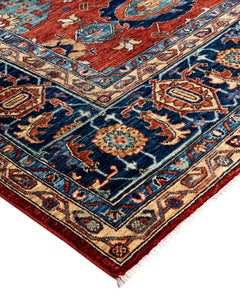 Traditional Serapi Hand Knotted Wool Red Area Rug 9' 0" x 11' 9"