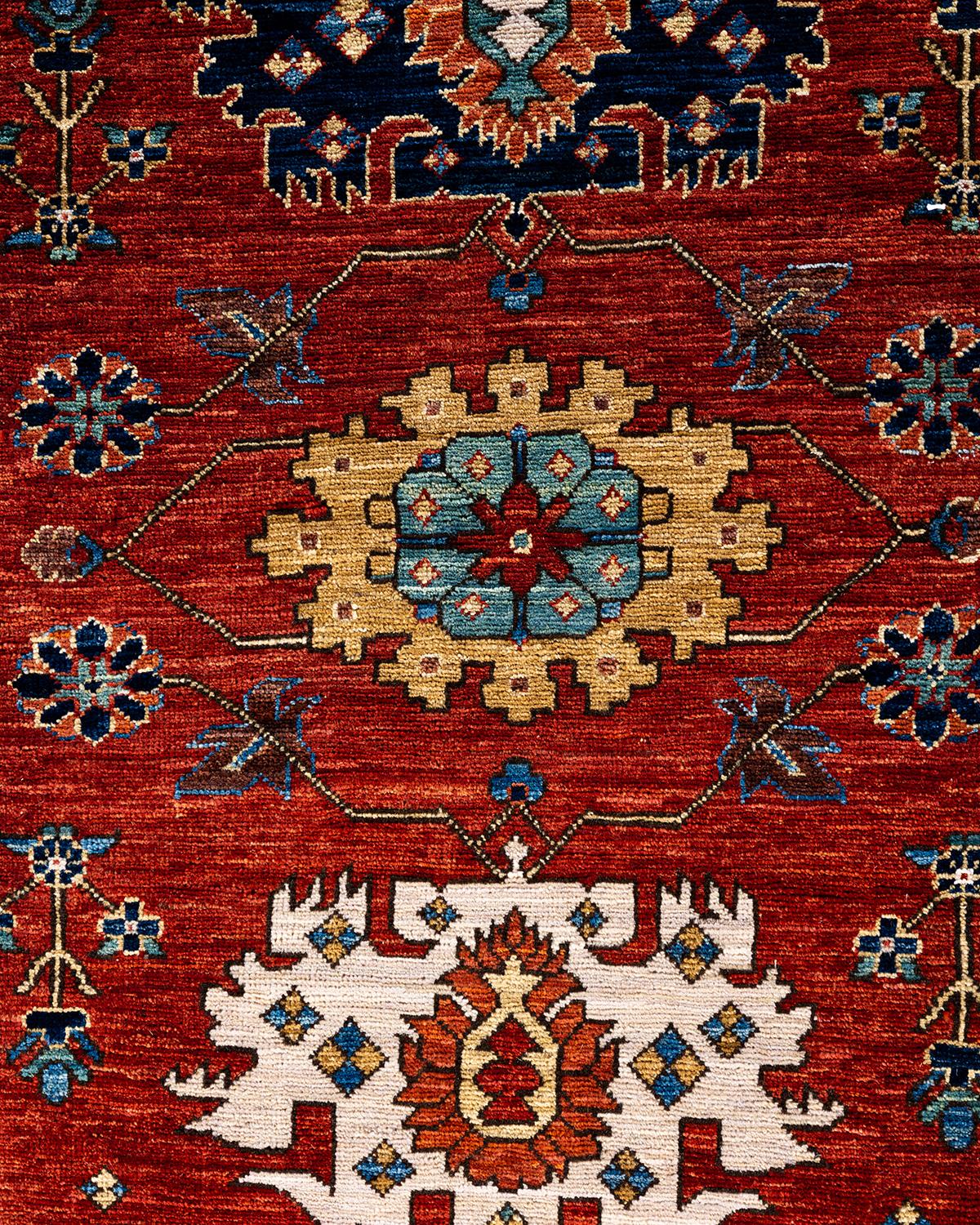Pakistanais Tapis traditionnel Serapi noué à la main rouge de 9' 0