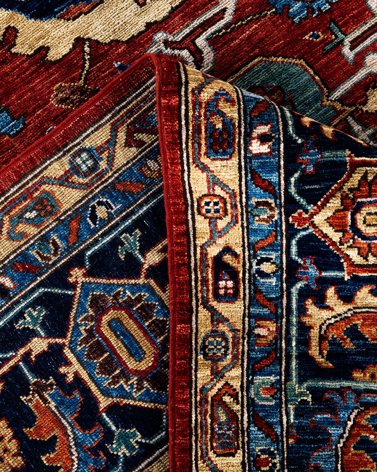 XXIe siècle et contemporain Tapis traditionnel Serapi noué à la main rouge de 9' 0