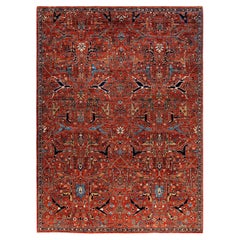 Traditional Serapi Hand Knotted Wool Red Area Rug 9' 0" x 12' 1"