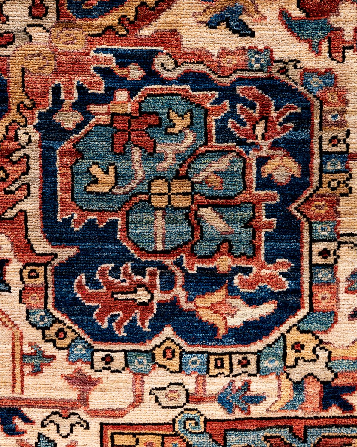 Pakistanais Tapis traditionnel Serapi noué à la main rouge de 9' 1