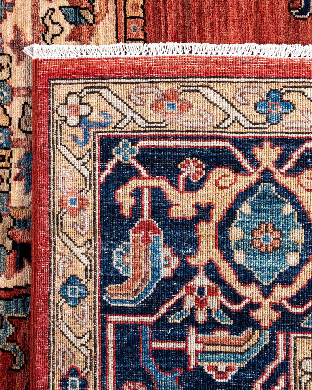 XXIe siècle et contemporain Tapis traditionnel Serapi noué à la main rouge de 9' 1