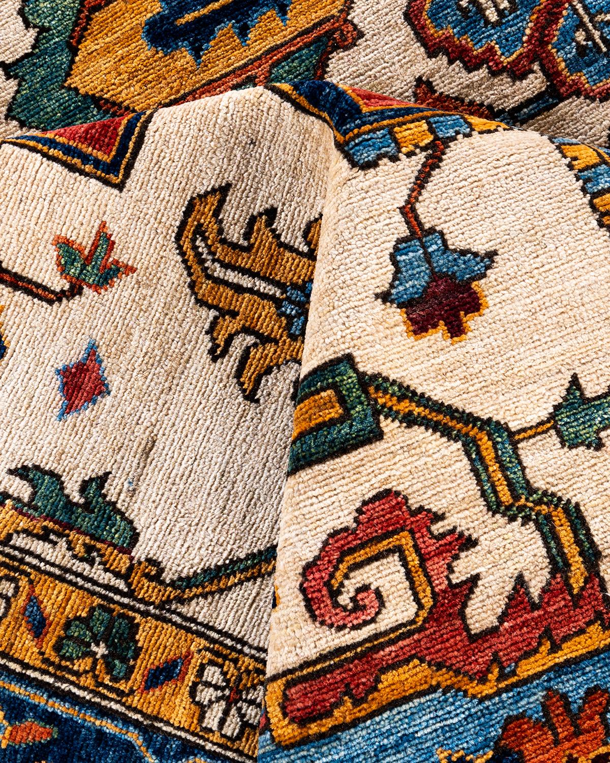 Traditioneller handgeknüpfter roter Serapi-Teppich aus Wolle 9' 1
