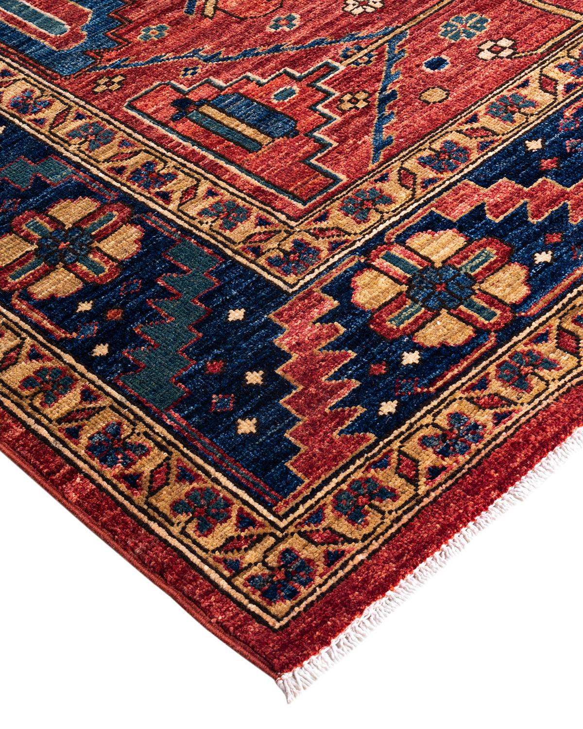 Persian rug-making at its finest inspired the rich colors, elaborate geometric motifs, and botanical detailing of the Serapi collection. With as many as 100 knots per inch, these handcrafted rugs are as durable as they are visually stunning, and