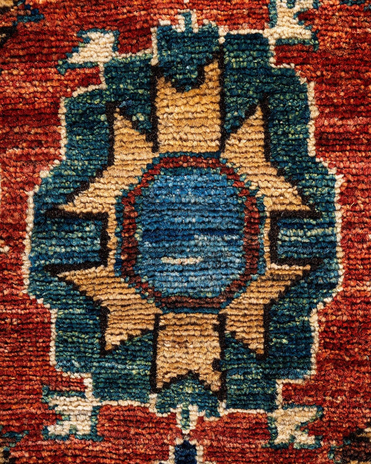 Pakistanais Tapis traditionnel Serapi rouge noué à la main en vente