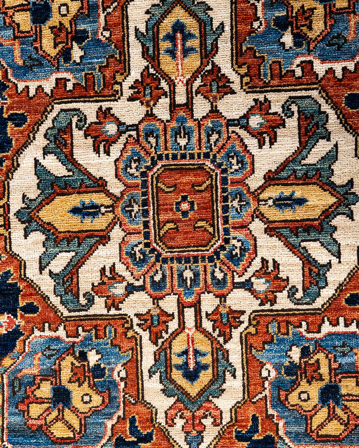 Pakistanais Tapis traditionnel Serapi rouge noué à la main en vente