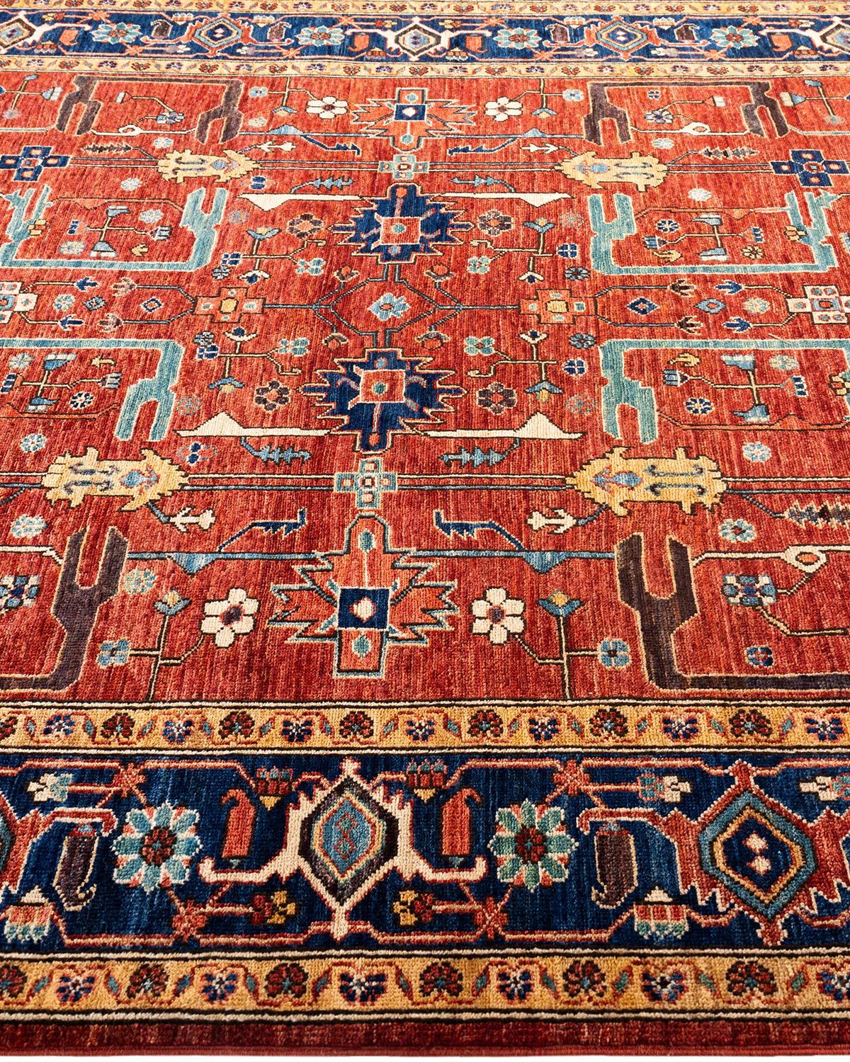Tapis traditionnel Serapi rouge noué à la main Neuf - En vente à Norwalk, CT