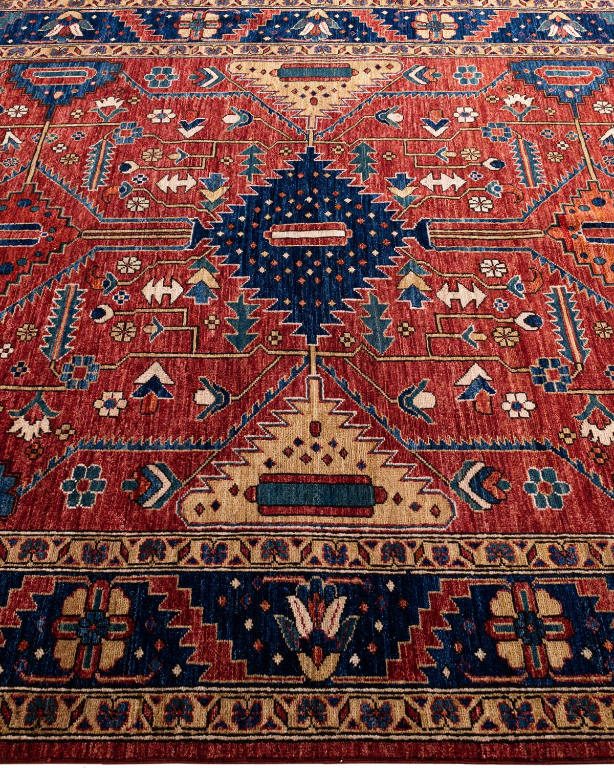  Traditional Serapi Hand Knotted Wool Red Area Rug In New Condition For Sale In Norwalk, CT