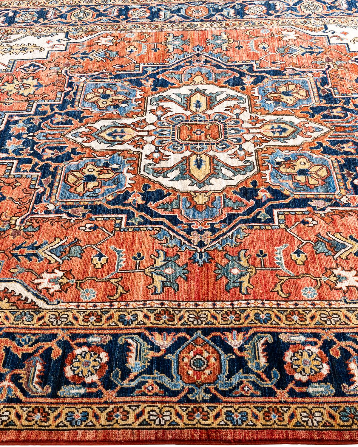  Traditional Serapi Hand Knotted Wool Red Area Rug In New Condition For Sale In Norwalk, CT