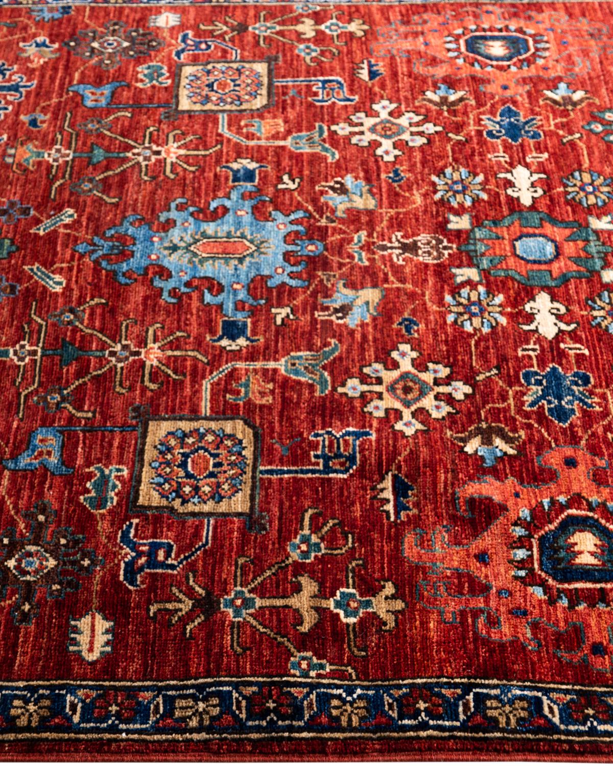 Traditional Serapi Hand Knotted Wool Red Area Rug  In New Condition For Sale In Norwalk, CT