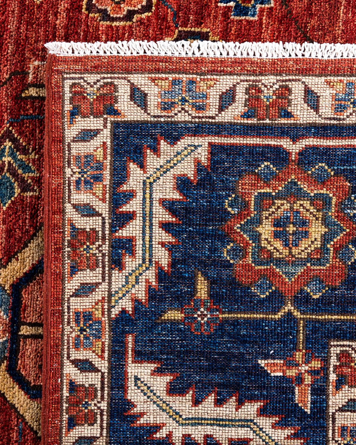  Traditioneller handgeknüpfter roter Serapi-Teppich aus Wolle (21. Jahrhundert und zeitgenössisch) im Angebot