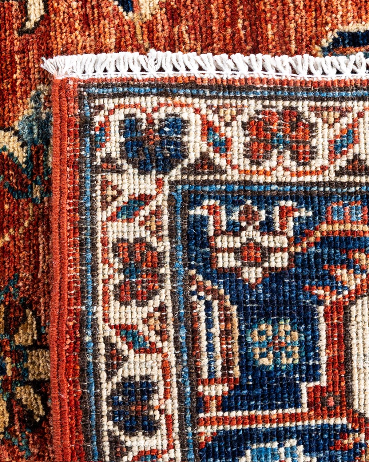 XXIe siècle et contemporain Tapis traditionnel Serapi rouge noué à la main en vente