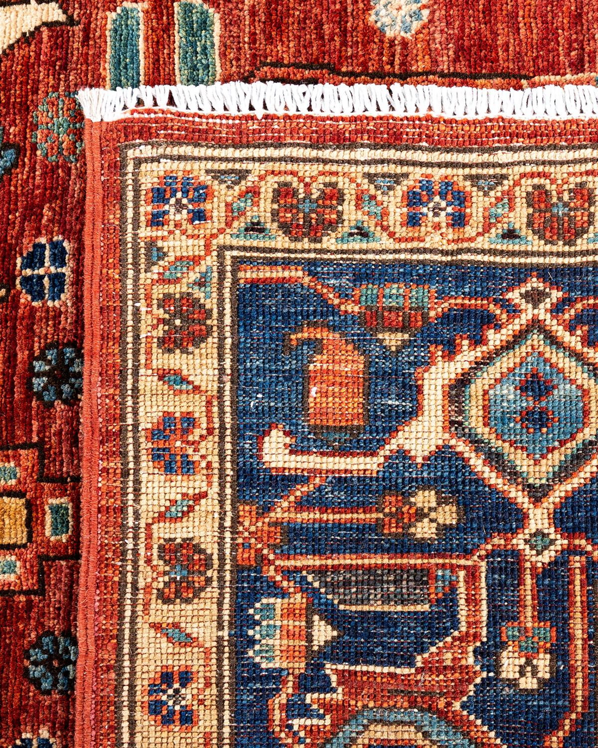 XXIe siècle et contemporain Tapis traditionnel Serapi rouge noué à la main en vente