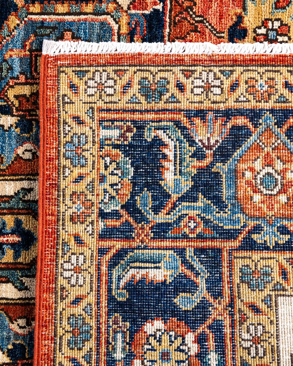 XXIe siècle et contemporain Tapis traditionnel Serapi rouge noué à la main en vente