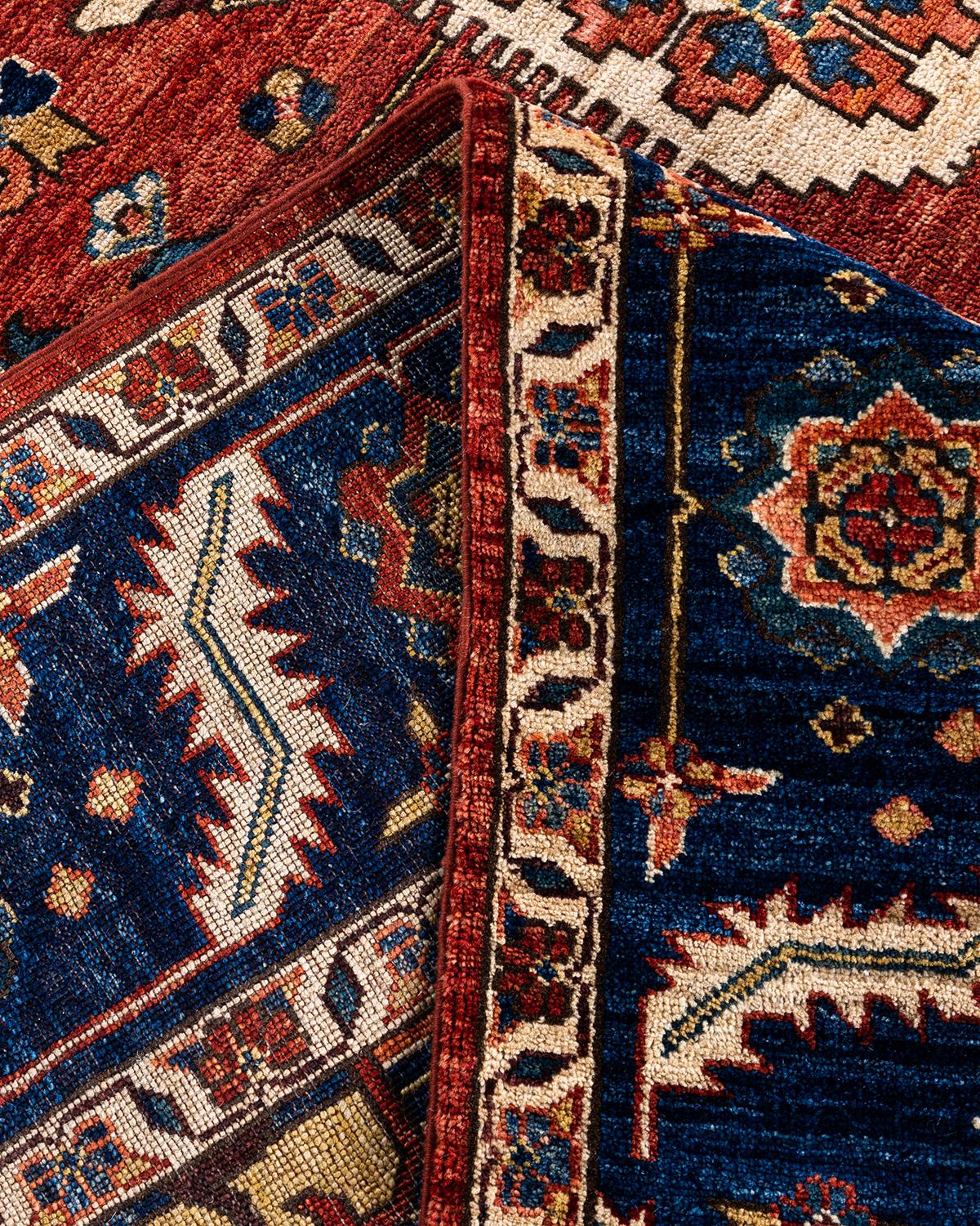  Traditioneller handgeknüpfter roter Serapi-Teppich aus Wolle im Angebot 1