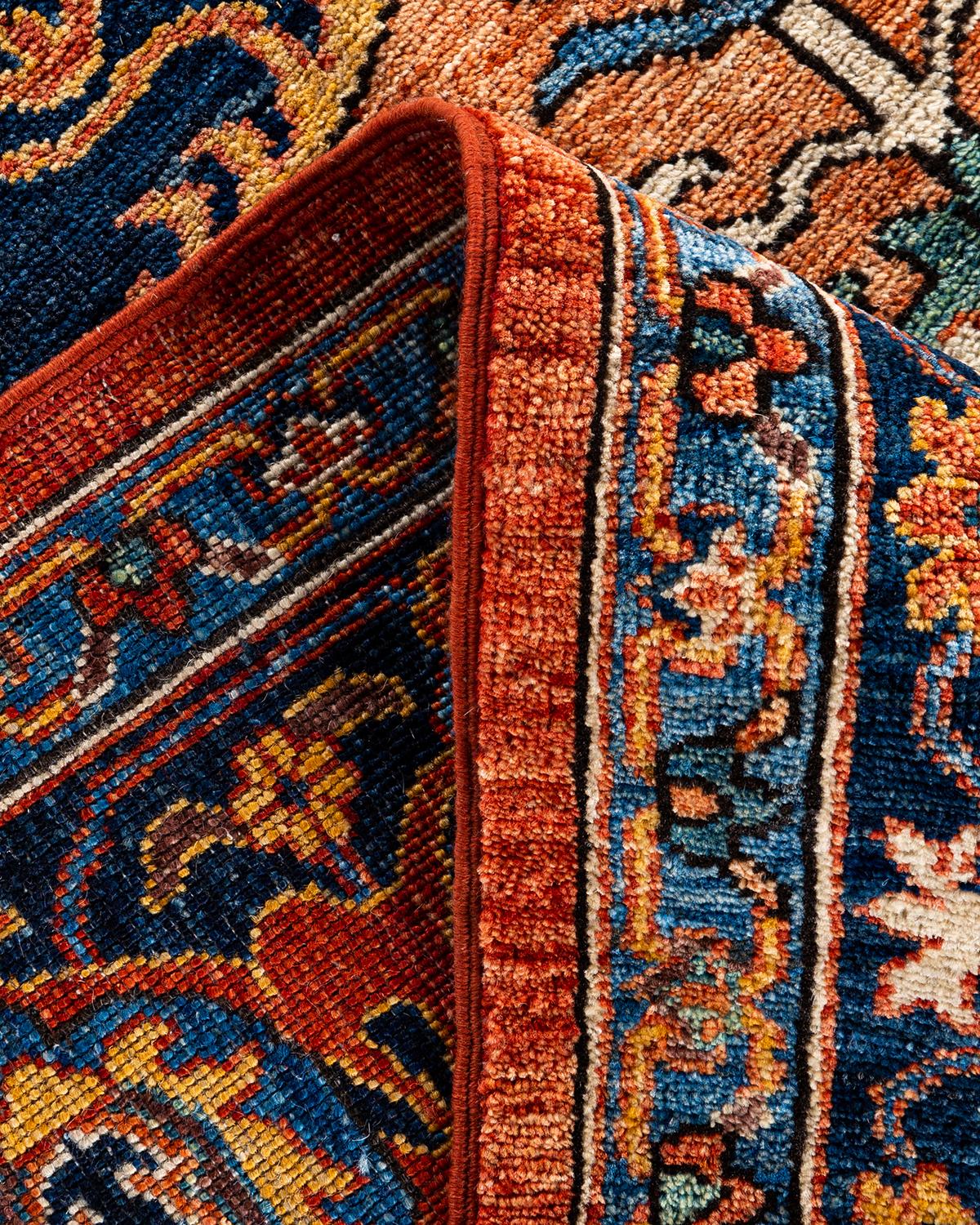 Traditional Serapi Hand Knotted Wool Red Area Rug For Sale 1