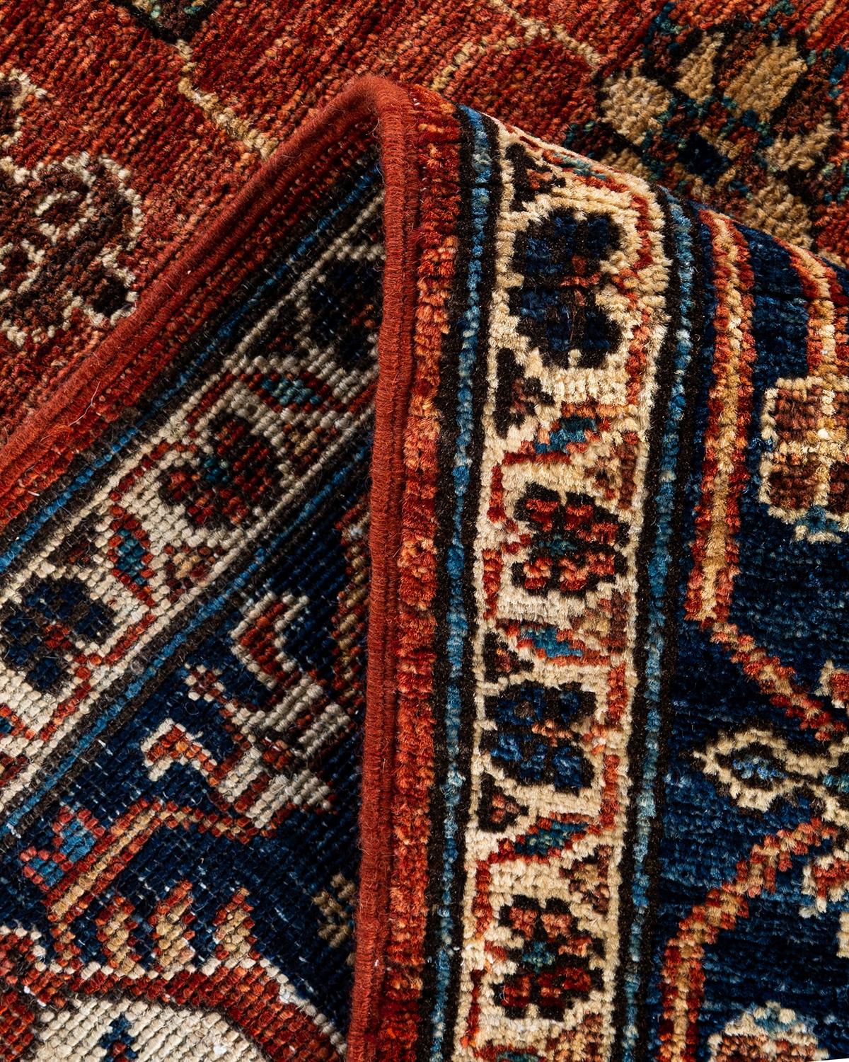 Laine Tapis traditionnel Serapi rouge noué à la main en vente