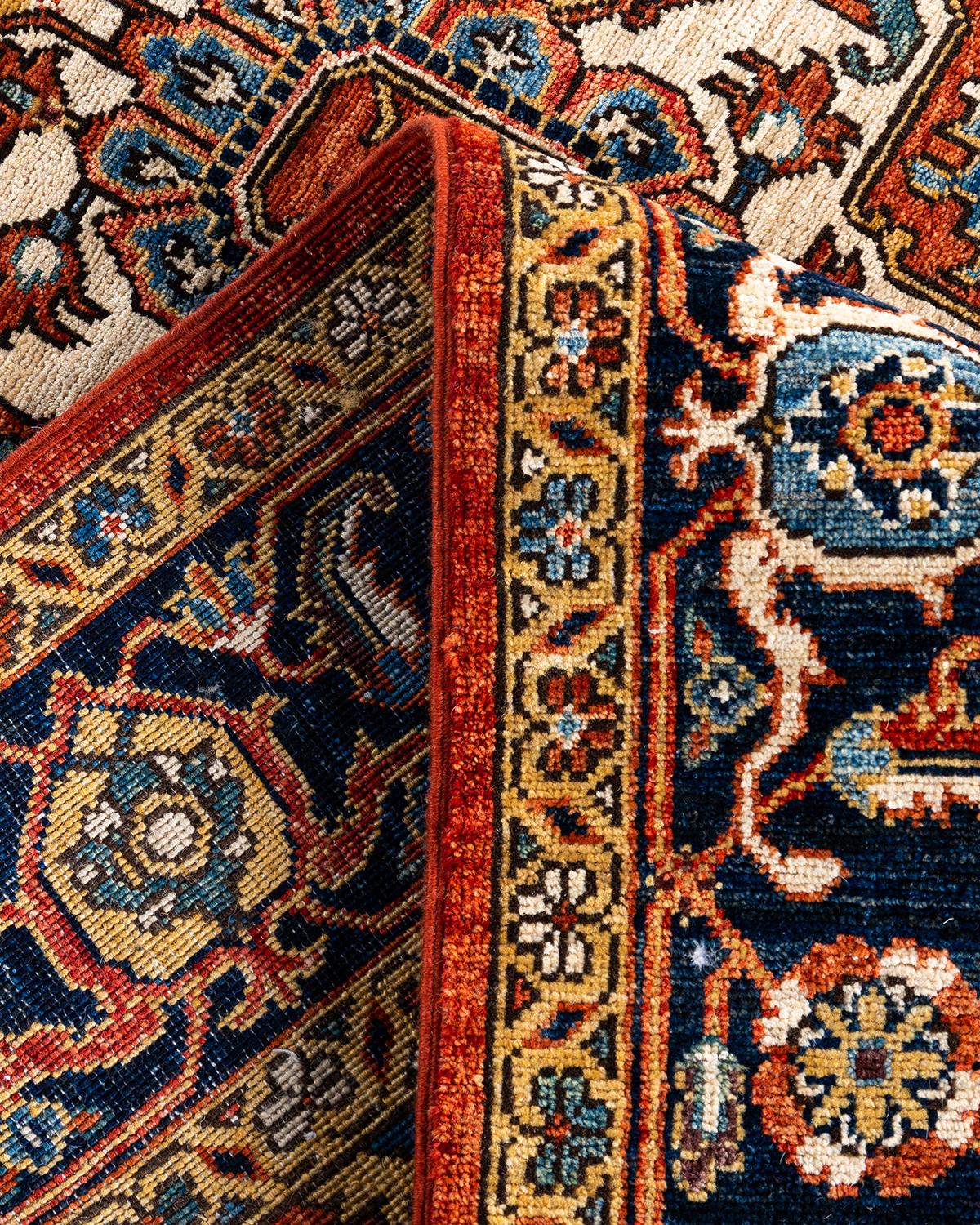 Laine Tapis traditionnel Serapi rouge noué à la main en vente