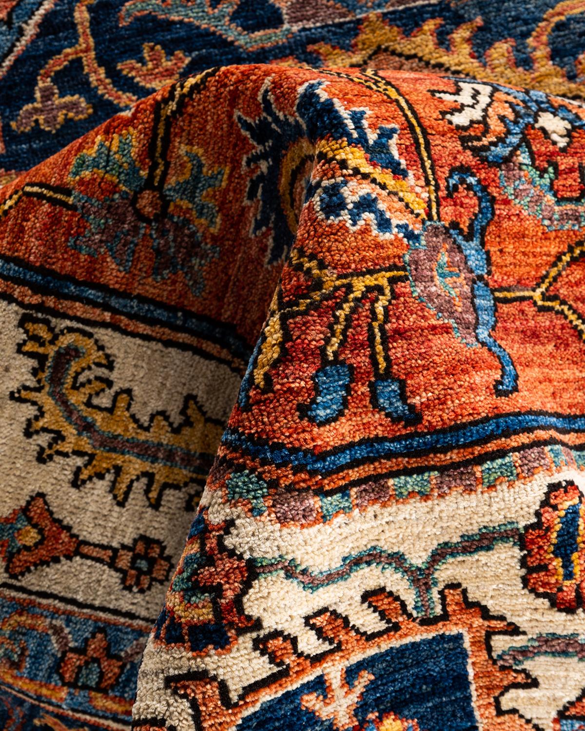 Traditional Serapi Hand Knotted Wool Red Area Rug For Sale 2