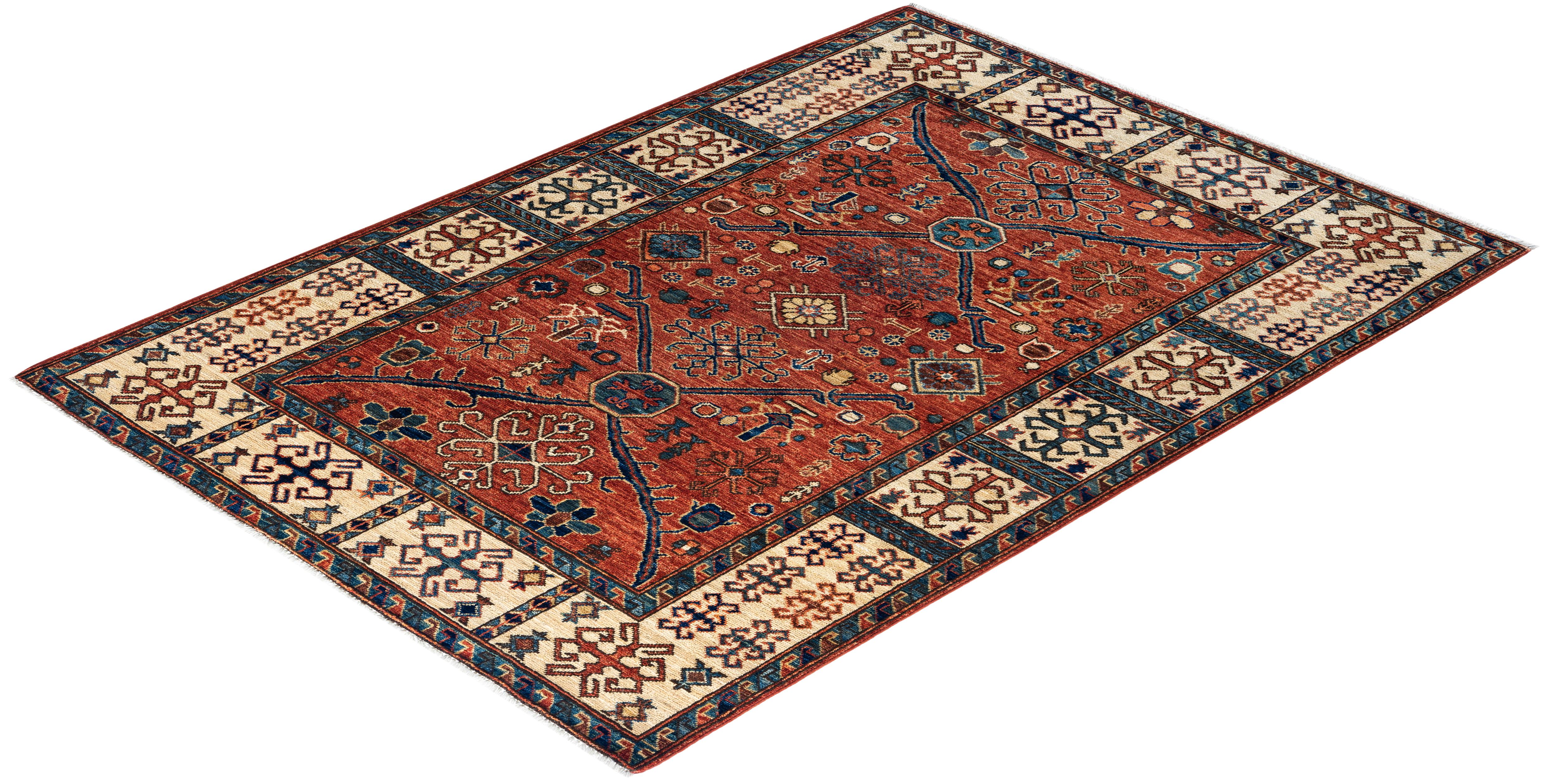 Traditional Serapi Hand Knotted Wool Red Area Rug For Sale 3