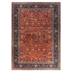 Traditional Serapi Hand Knotted Wool Red Area Rug