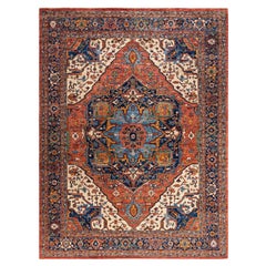 Traditional Serapi Hand Knotted Wool Red Area Rug