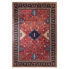 Traditional Serapi Hand Knotted Wool Red Area Rug 