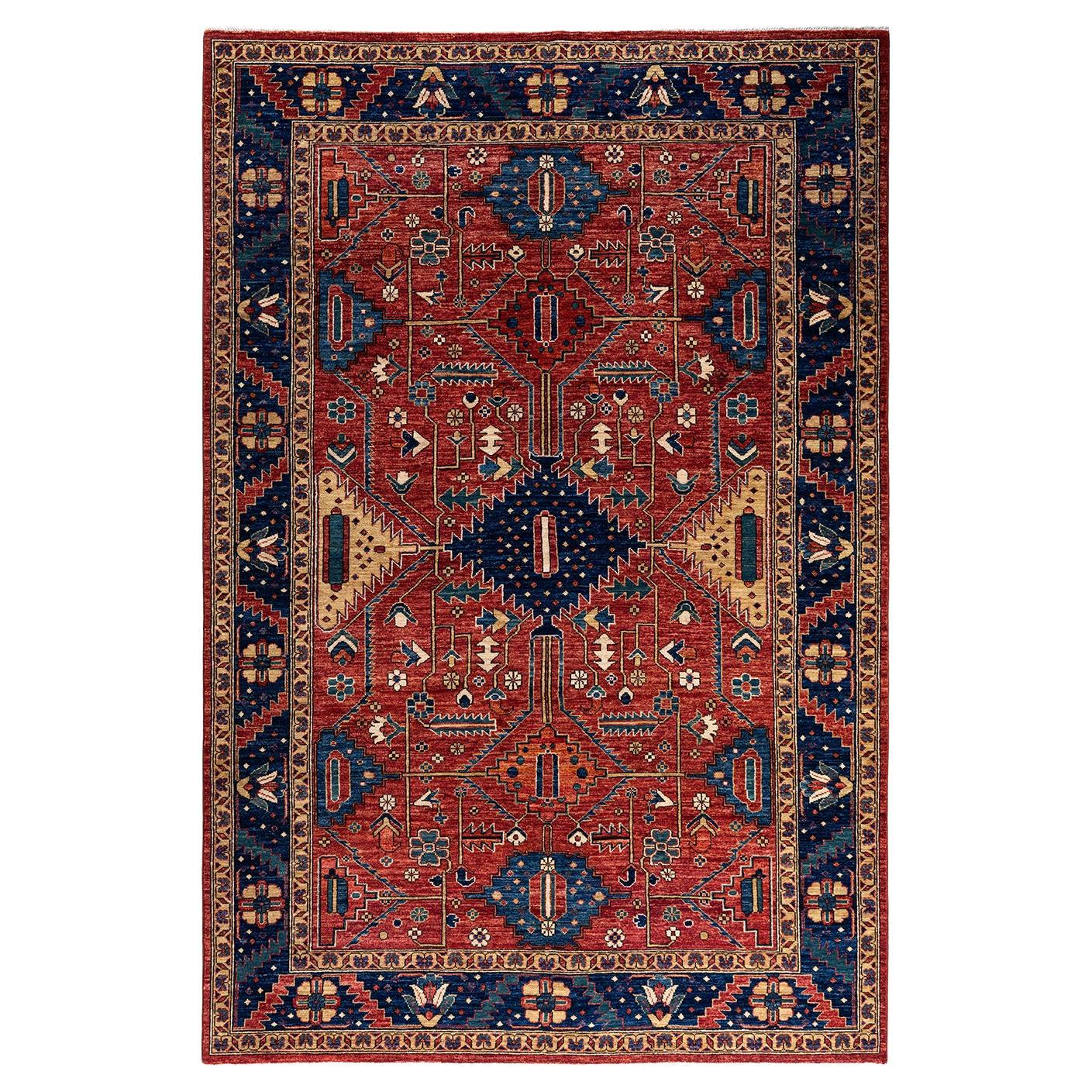 Traditional Serapi Hand Knotted Wool Red Area Rug