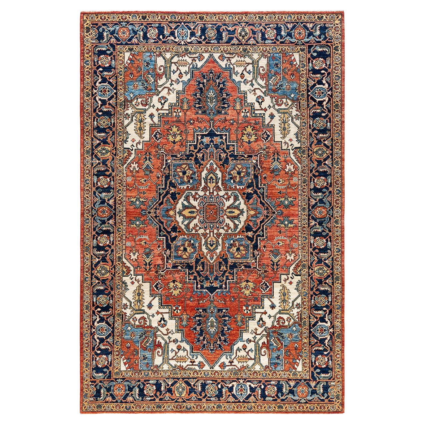 Traditional Serapi Hand Knotted Wool Red Area Rug